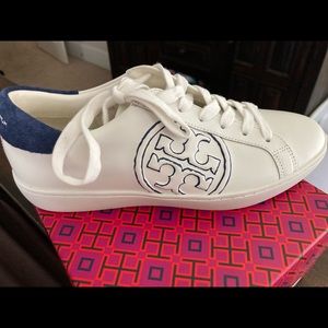 Tory Burch Leather Logo Sneakers